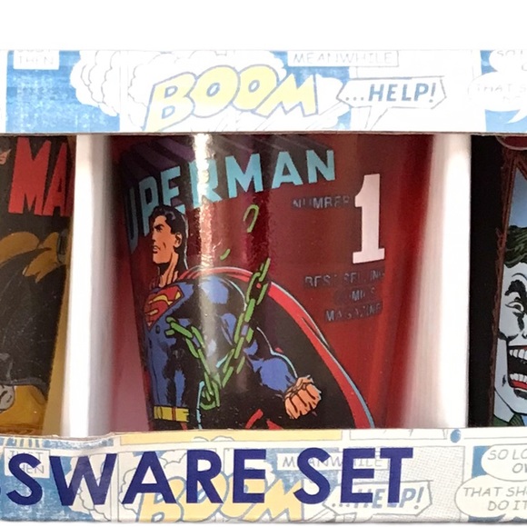 DC Comics Batman Superman 4 Pc Shot Glasses Set - Picture 4 of 14